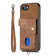 iPhone 16e / 17e Retro Card Wallet Fold Leather Phone Case with Strap - Brown