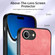 iPhone 16e / 17e Retro Card Wallet Fold Leather Phone Case with Strap - Pink