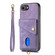 iPhone 16e / 17e Retro Card Wallet Fold Leather Phone Case with Strap - Purple