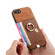iPhone 16e / 17e Retro Cross Leather Ring Side Insert Card Bag MagSafe Phone Case - Brown