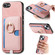 iPhone 16e / 17e Retro Cross Leather Ring Side Insert Card Bag MagSafe Phone Case - Pink