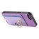 iPhone 16e / 17e Retro Cross Leather Ring Side Insert Card Bag MagSafe Phone Case - Purple
