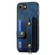 iPhone 16e / 17e Retro Cross Wristband Wallet Leather Back Phone Case - Blue