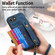 iPhone 16e / 17e Retro Cross Wristband Wallet Leather Back Phone Case - Blue
