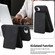 iPhone 16e / 17e Retro Faux Leather Detachable Spring Loaded Card Bag Magnetic RFID Phone Case - Black