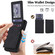 iPhone 16e / 17e Retro Faux Leather Detachable Spring Loaded Card Bag Magnetic RFID Phone Case - Black