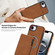 iPhone 16e / 17e Retro Faux Leather Detachable Spring Loaded Card Bag Magnetic RFID Phone Case - Brown