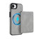 iPhone 16e / 17e Retro Faux Leather Detachable Spring Loaded Card Bag Magnetic RFID Phone Case - Gray