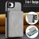 iPhone 16e / 17e Retro Faux Leather Detachable Spring Loaded Card Bag Magnetic RFID Phone Case - Gray