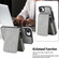 iPhone 16e / 17e Retro Faux Leather Detachable Spring Loaded Card Bag Magnetic RFID Phone Case - Gray