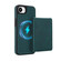 iPhone 16e / 17e Retro Faux Leather Detachable Spring Loaded Card Bag Magnetic RFID Phone Case - Green