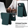 iPhone 16e / 17e Retro Faux Leather Detachable Spring Loaded Card Bag Magnetic RFID Phone Case - Green