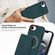 iPhone 16e / 17e Retro Faux Leather Detachable Spring Loaded Card Bag Magnetic RFID Phone Case - Green