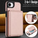 iPhone 16e / 17e Retro Faux Leather Detachable Spring Loaded Card Bag Magnetic RFID Phone Case - Rose Gold