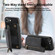 iPhone 16e / 17e Retro Leather Zipper Wallet Back Phone Case - Black
