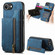 iPhone 16e / 17e Retro Leather Zipper Wallet Back Phone Case - Blue