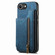 iPhone 16e / 17e Retro Leather Zipper Wallet Back Phone Case - Blue