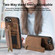 iPhone 16e / 17e Retro Leather Zipper Wallet Back Phone Case - Brown