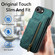 iPhone 16e / 17e Retro Leather Zipper Wallet Back Phone Case - Green