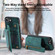 iPhone 16e / 17e Retro Leather Zipper Wallet Back Phone Case - Green