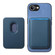 iPhone 16e / 17e Retro Magsafe Card Bag PU Back Cover Phone Case - Blue