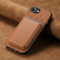 iPhone 16e / 17e Retro Magsafe Card Bag PU Back Cover Phone Case - Brown