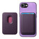 iPhone 16e / 17e Retro Magsafe Card Bag PU Back Cover Phone Case - Purple