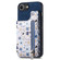 iPhone 16e / 17e Retro Painted Zipper Wallet Back Phone Case - Blue