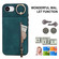 iPhone 16e / 17e Retro Ring and Zipper RFID Card Slot Phone Case - Blue