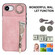 iPhone 16e / 17e Retro Ring and Zipper RFID Card Slot Phone Case - Pink