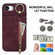 iPhone 16e / 17e Retro Ring and Zipper RFID Card Slot Phone Case - Wine Red
