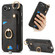 iPhone 16e / 17e Retro Skin-feel Ring Card Bag Phone Case with Hang Loop - Black