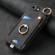 iPhone 16e / 17e Retro Skin-feel Ring Card Bag Phone Case with Hang Loop - Black