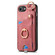 iPhone 16e / 17e Retro Skin-feel Ring Card Bag Phone Case with Hang Loop - Pink