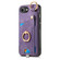 iPhone 16e / 17e Retro Skin-feel Ring Card Bag Phone Case with Hang Loop - Purple