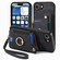 iPhone 16e / 17e Retro Skin-feel Ring Multi-card Wallet Phone Case - Black