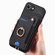 iPhone 16e / 17e Retro Skin-feel Ring Multi-card Wallet Phone Case - Black