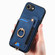 iPhone 16e / 17e Retro Skin-feel Ring Multi-card Wallet Phone Case - Blue