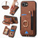 iPhone 16e / 17e Retro Skin-feel Ring Multi-card Wallet Phone Case - Brown