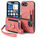 iPhone 16e / 17e Retro Skin-feel Ring Multi-card Wallet Phone Case - Pink
