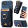 iPhone 16e / 17e Retro Splitable Magnetic Stand Card Bag Leather Phone Case - Blue