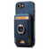 iPhone 16e / 17e Retro Splitable Magnetic Stand Card Bag Leather Phone Case - Blue