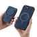 iPhone 16e / 17e Retro Splitable Magnetic Stand Card Bag Leather Phone Case - Blue