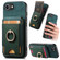 iPhone 16e / 17e Retro Splitable Magnetic Stand Card Bag Leather Phone Case - Green