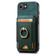 iPhone 16e / 17e Retro Splitable Magnetic Stand Card Bag Leather Phone Case - Green