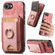 iPhone 16e / 17e Retro Splitable Magnetic Stand Card Bag Leather Phone Case - Pink