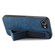 iPhone 16e / 17e Retro Wristband Holder Leather Back Phone Case - Blue