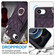 iPhone 16e / 17e Rhombic Texture Card Bag Phone Case with Long Lanyard - Dark Purple