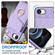 iPhone 16e / 17e Rhombic Texture Card Bag Phone Case with Long Lanyard - Light Purple
