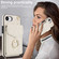 iPhone 16e / 17e Rhombic Texture Card Bag Phone Case with Long Lanyard - White